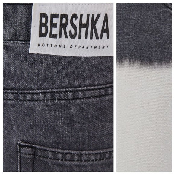 NWT. Bershka Gray/White Shaded Ribbed Mom Fit Jeans. Size 4. - Picture 4 of 8